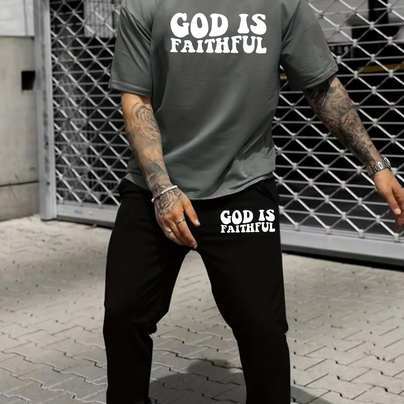 GOD IS FAITHFUL Men's Christian Casual Outfit claimedbygoddesigns