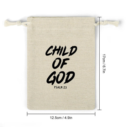 Faith - Inspired Christian Cotton Linen Drawstring Bags (Pack of 8) – Durable & Stylish Storage - ClaimedbyGodDesigns