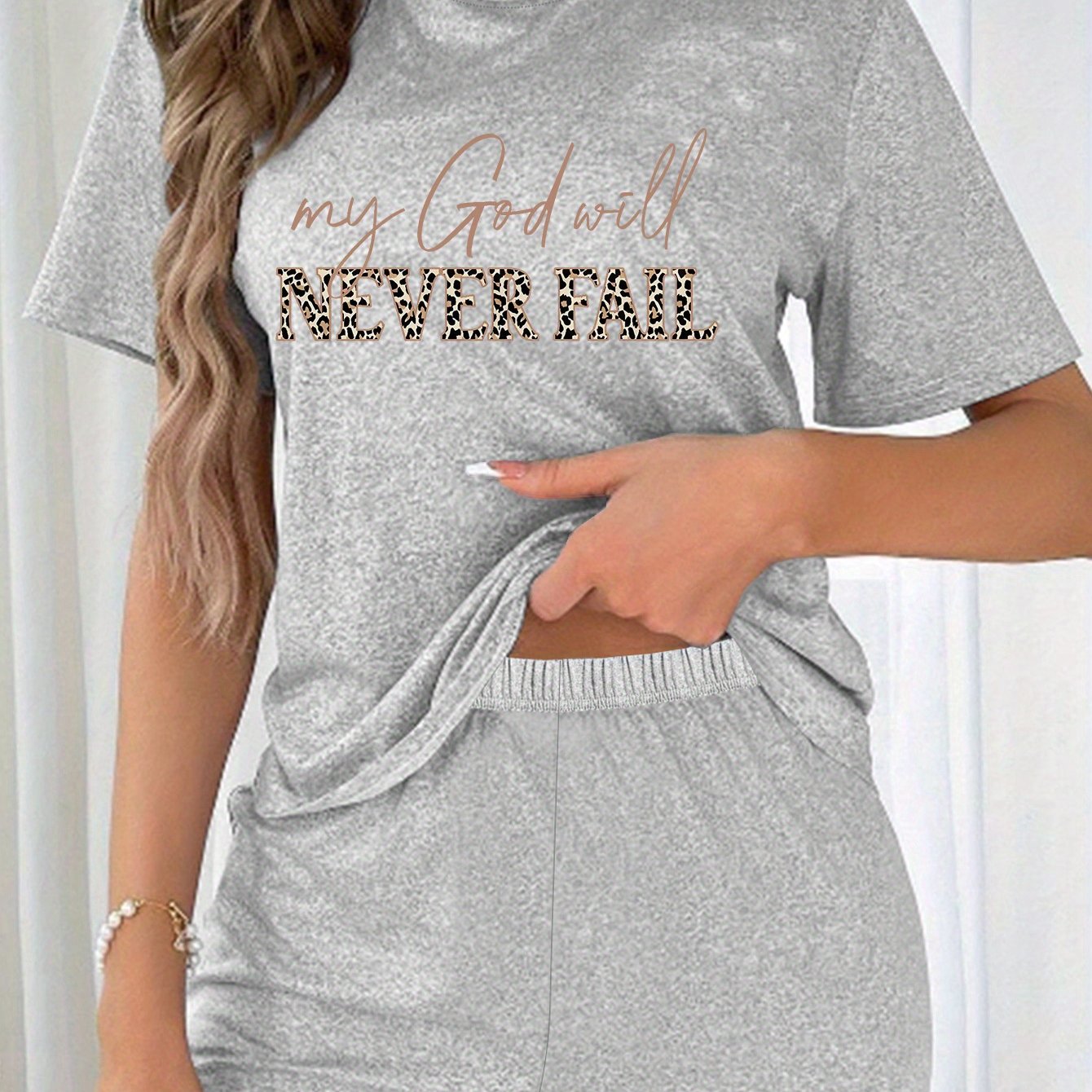 My God Will Never Fail Women's Christian Short Pajama Set claimedbygoddesigns