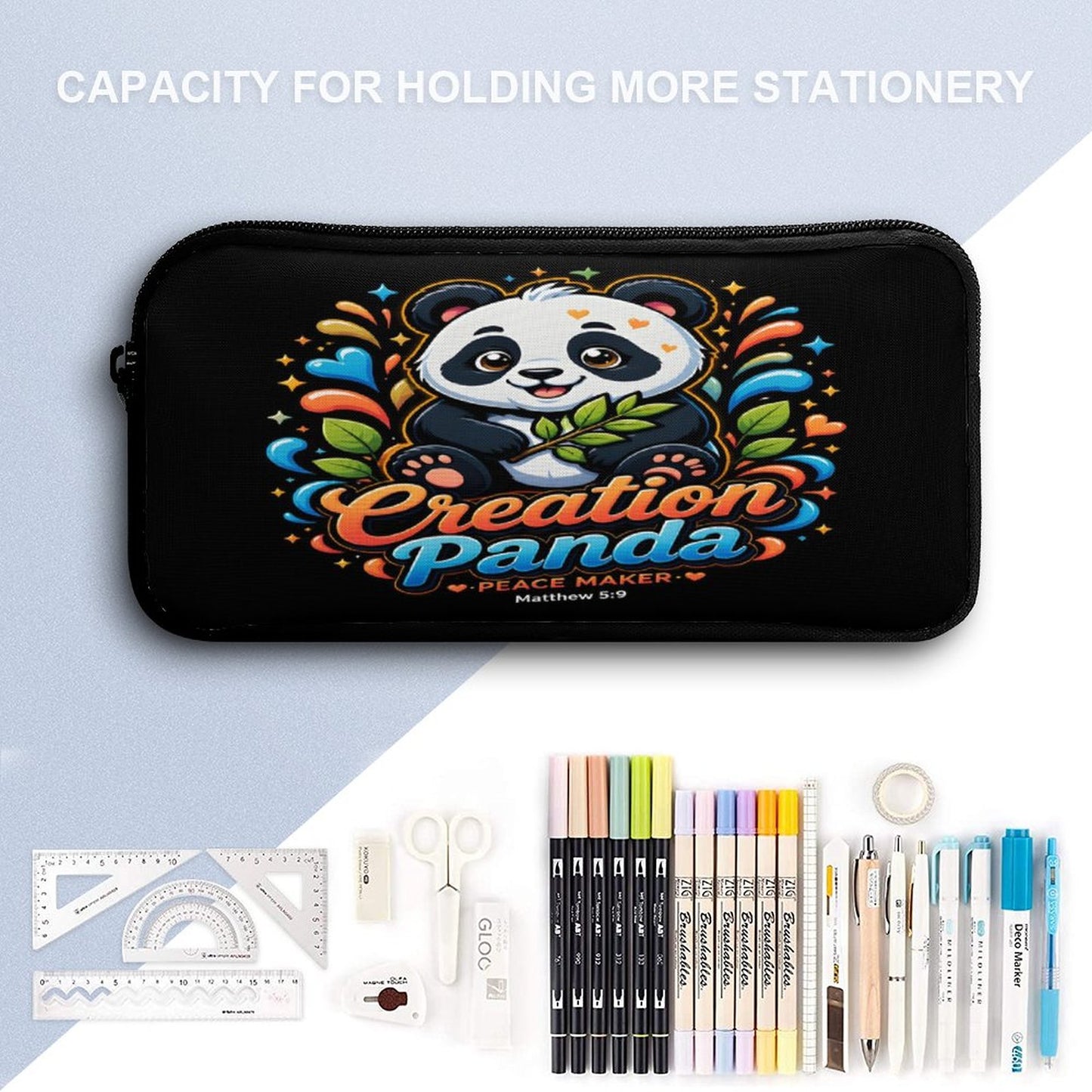 Creation Panda Christian 3 PCS Bag Set (Backpack, Lunch Bag and Pencil Case) - ClaimedbyGodDesigns