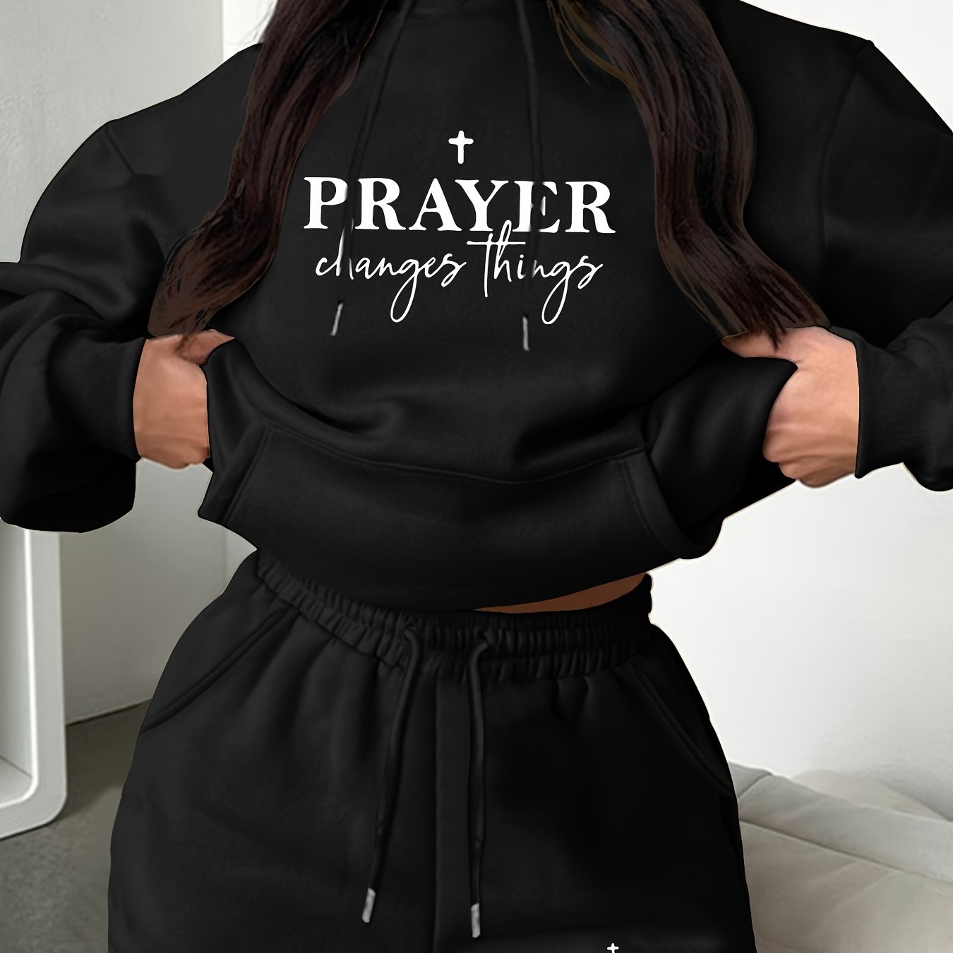 Prayer Changes Things (shorts) Plus Size Women's Christian Casual Outfit claimedbygoddesigns