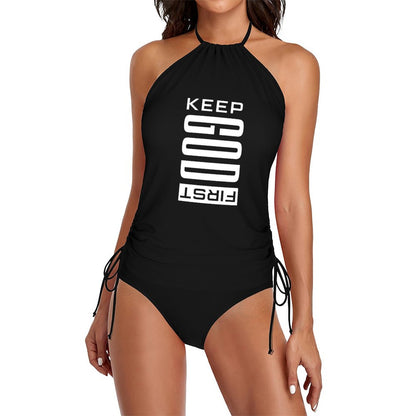 Keep Him First Christian Women's Swimsuit Set - ClaimedbyGodDesigns