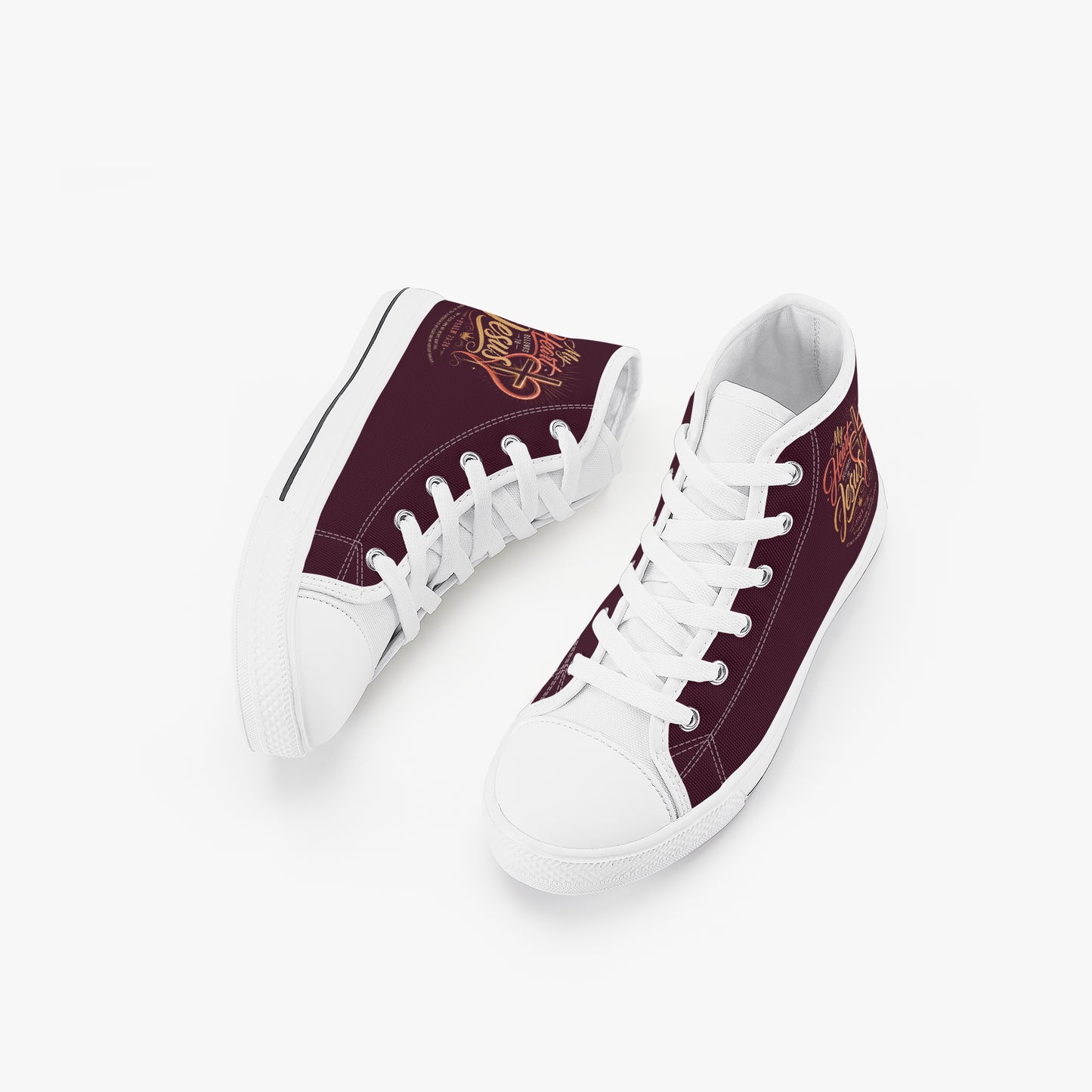 My Heart Belongs To Jesus Christian Kid’s High - Top Canvas Shoes - ClaimedbyGodDesigns
