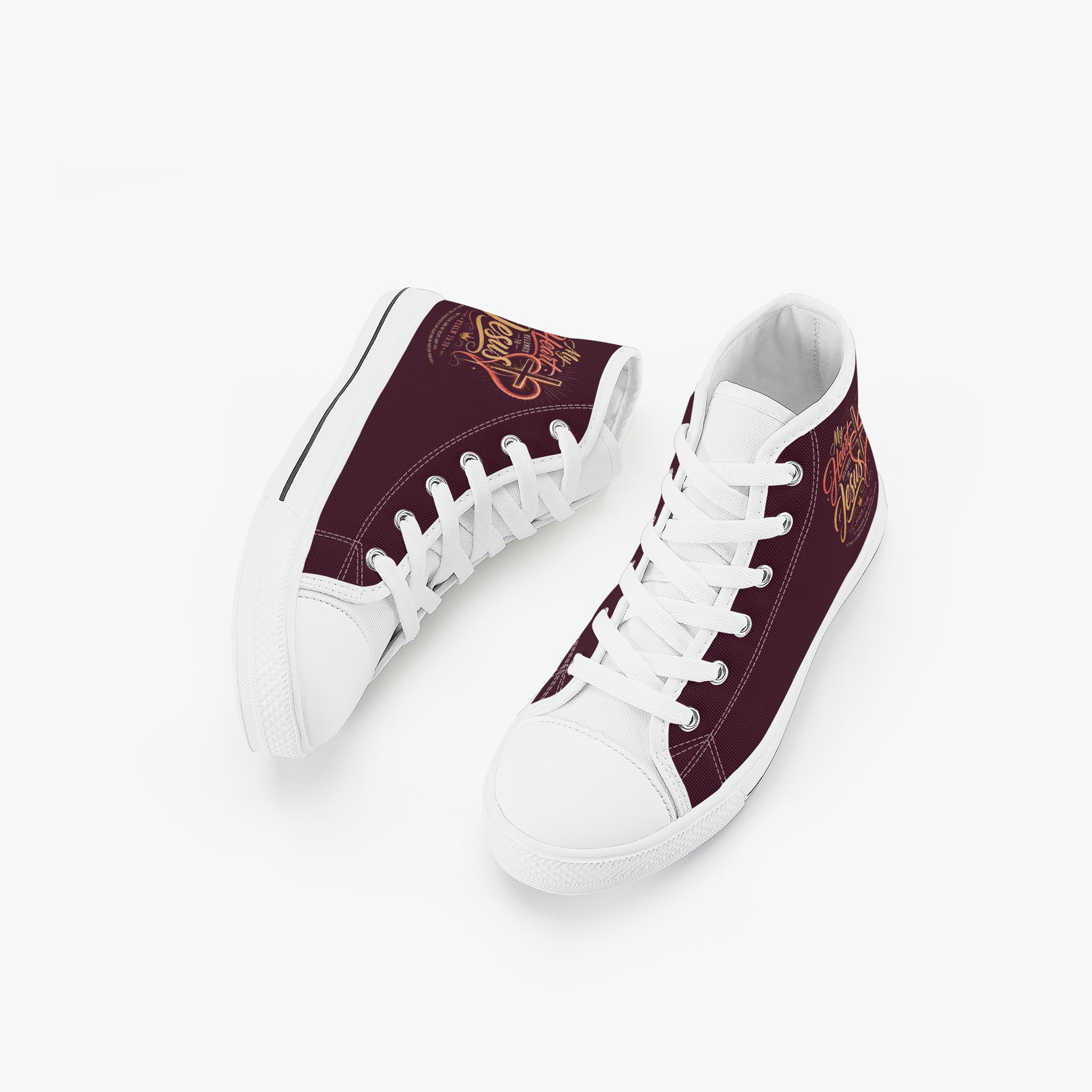 My Heart Belongs To Jesus Christian Kid’s High - Top Canvas Shoes - ClaimedbyGodDesigns