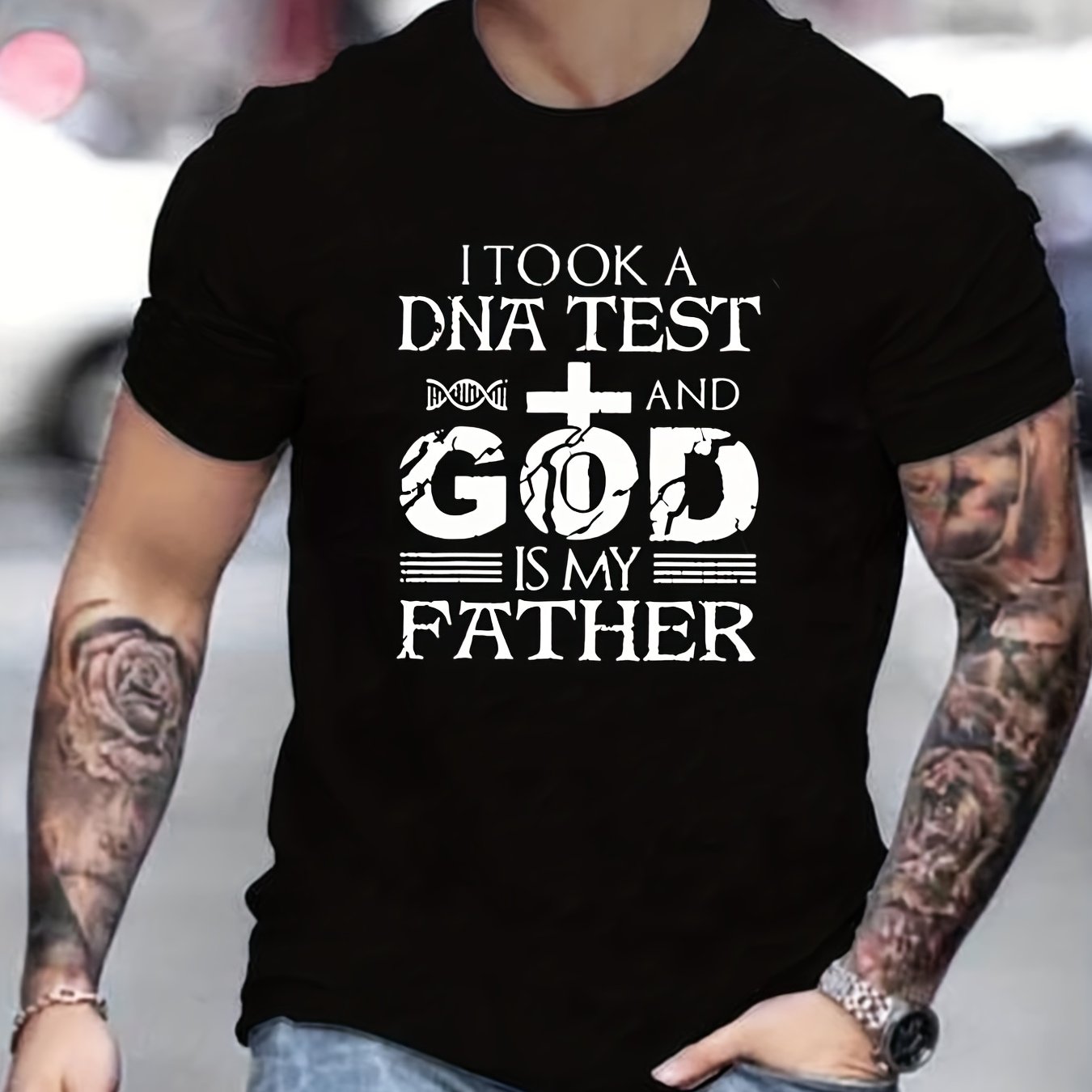 I Took A DNA Test & God Is My Father Men's Christian T-shirt claimedbygoddesigns