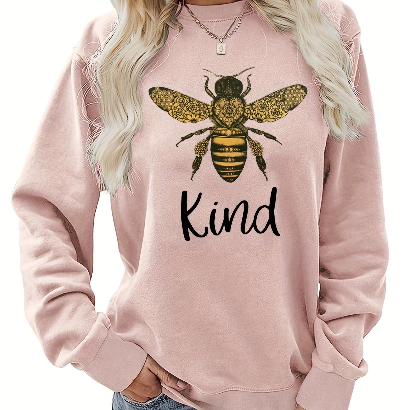 Bee Kind (2) Women's Christian Pullover Sweatshirt claimedbygoddesigns