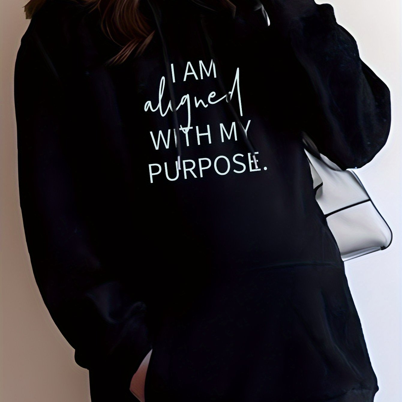 I Am Aligned With My Purpose Women's Christian Maternity Pullover Hooded Sweatshirt claimedbygoddesigns
