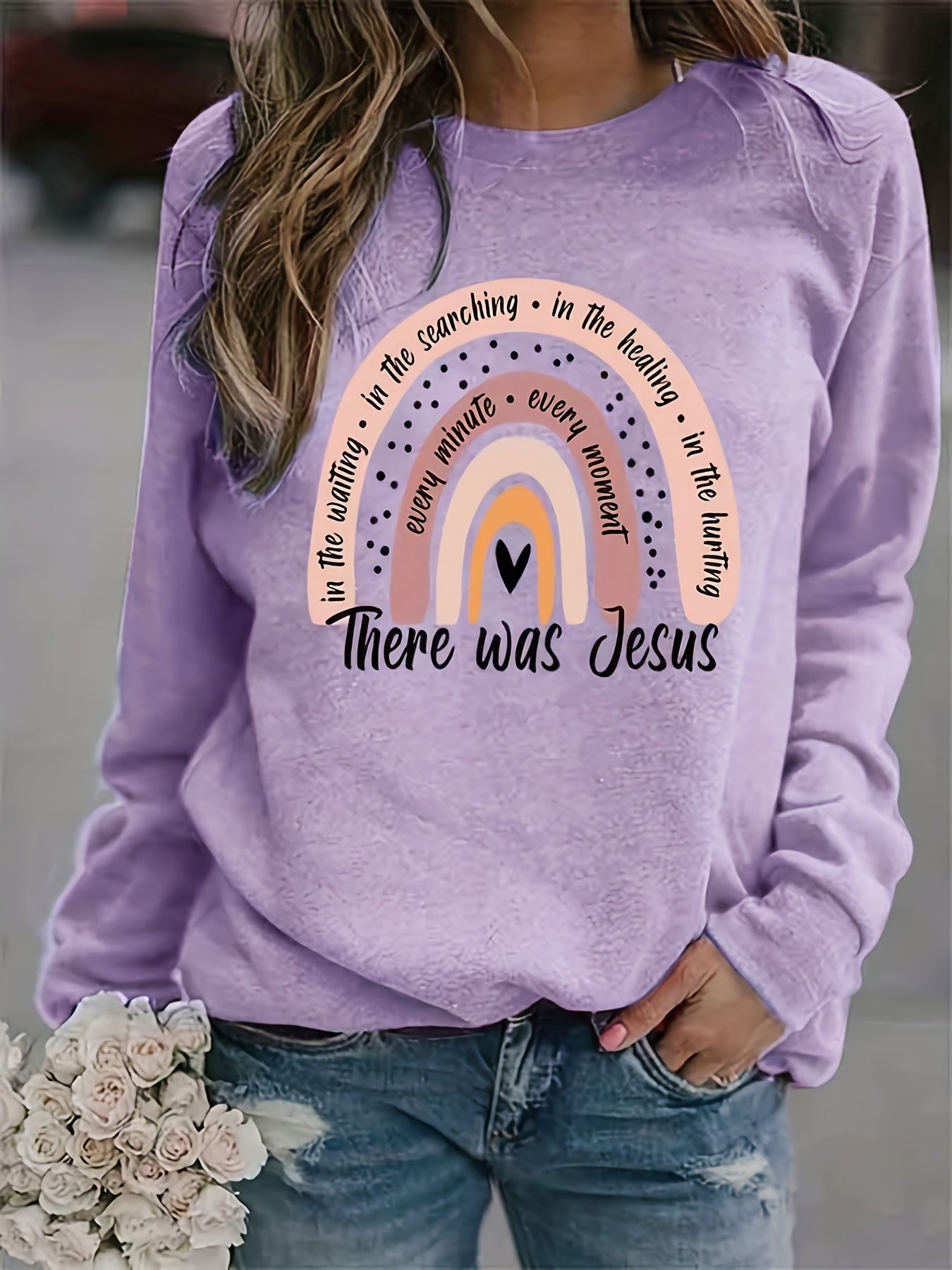 There Was Jesus Women's Christian Pullover Sweatshirt claimedbygoddesigns