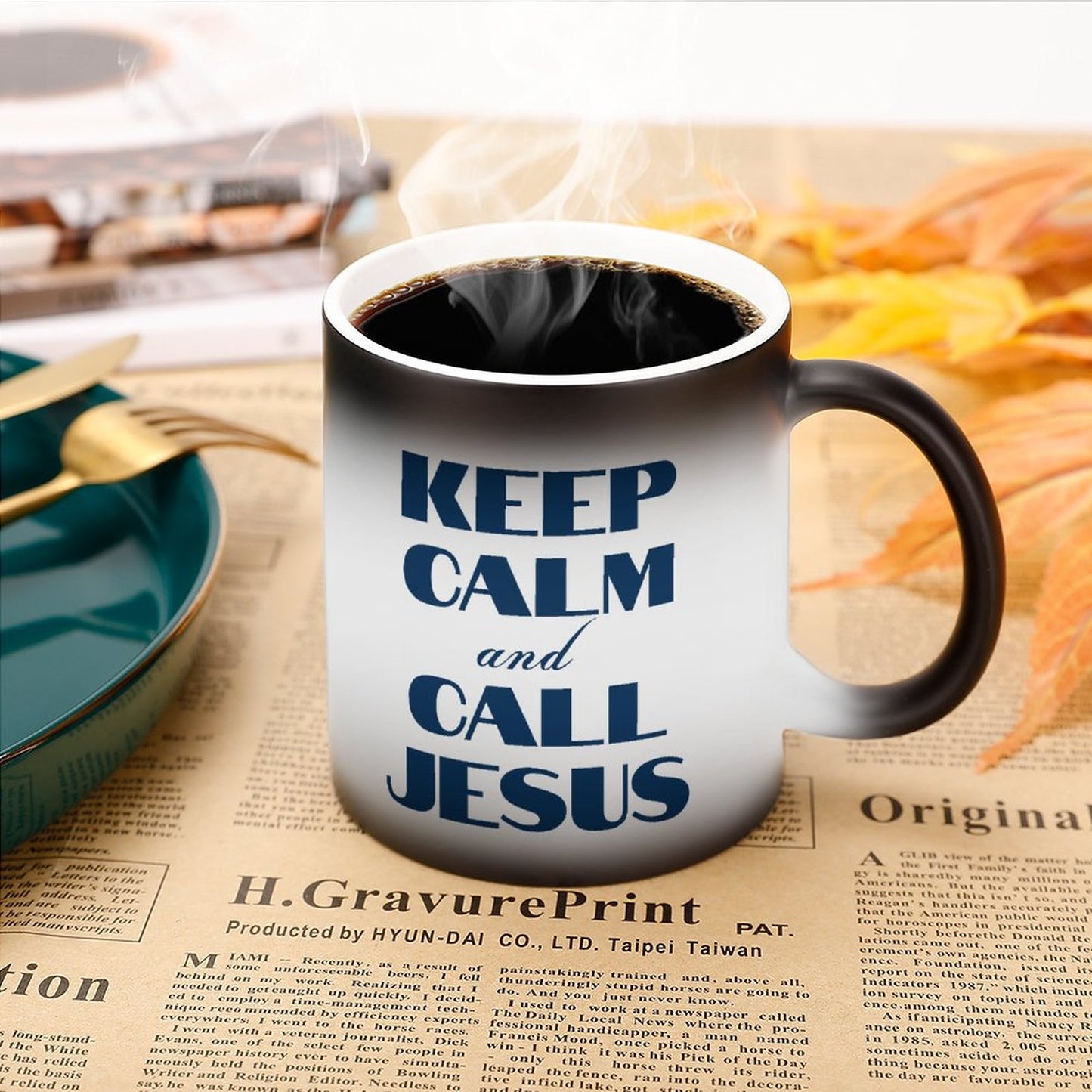 Keep Calm And Call Jesus Christian Color Changing Mug (Dual-sided)