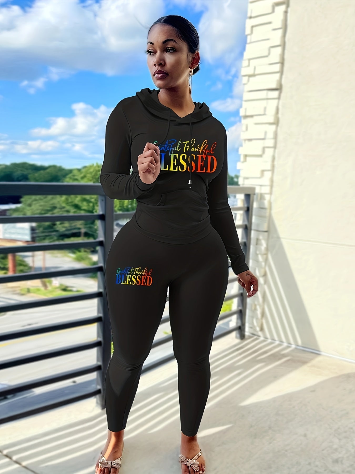 Grateful Thankful Blessed Women's Christian Casual Outfit claimedbygoddesigns