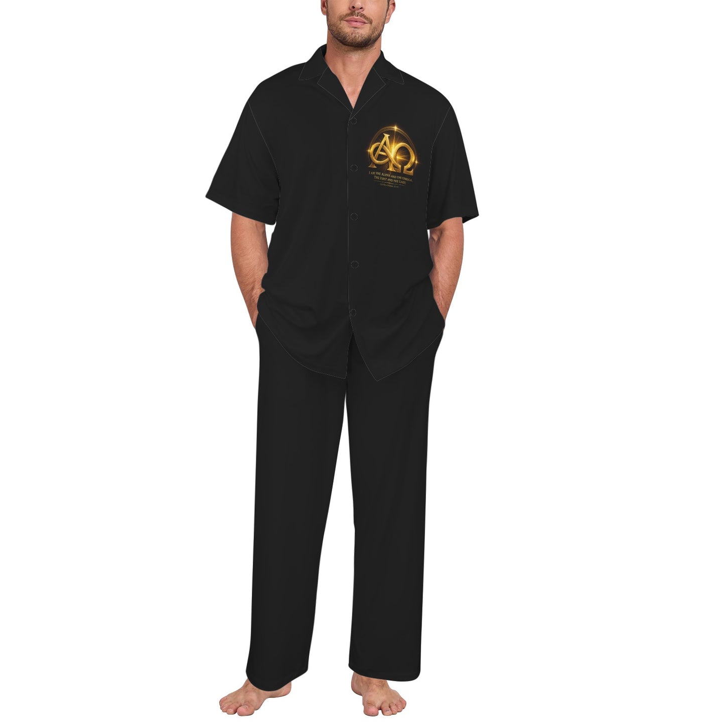The First and The Last Men's Christian Pajamas Men's V - Neck Pajama Set - ClaimedbyGodDesigns