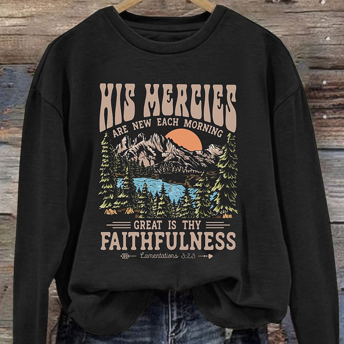 Great Is Your Faithfulness Women's Christian Pullover Sweatshirt claimedbygoddesigns