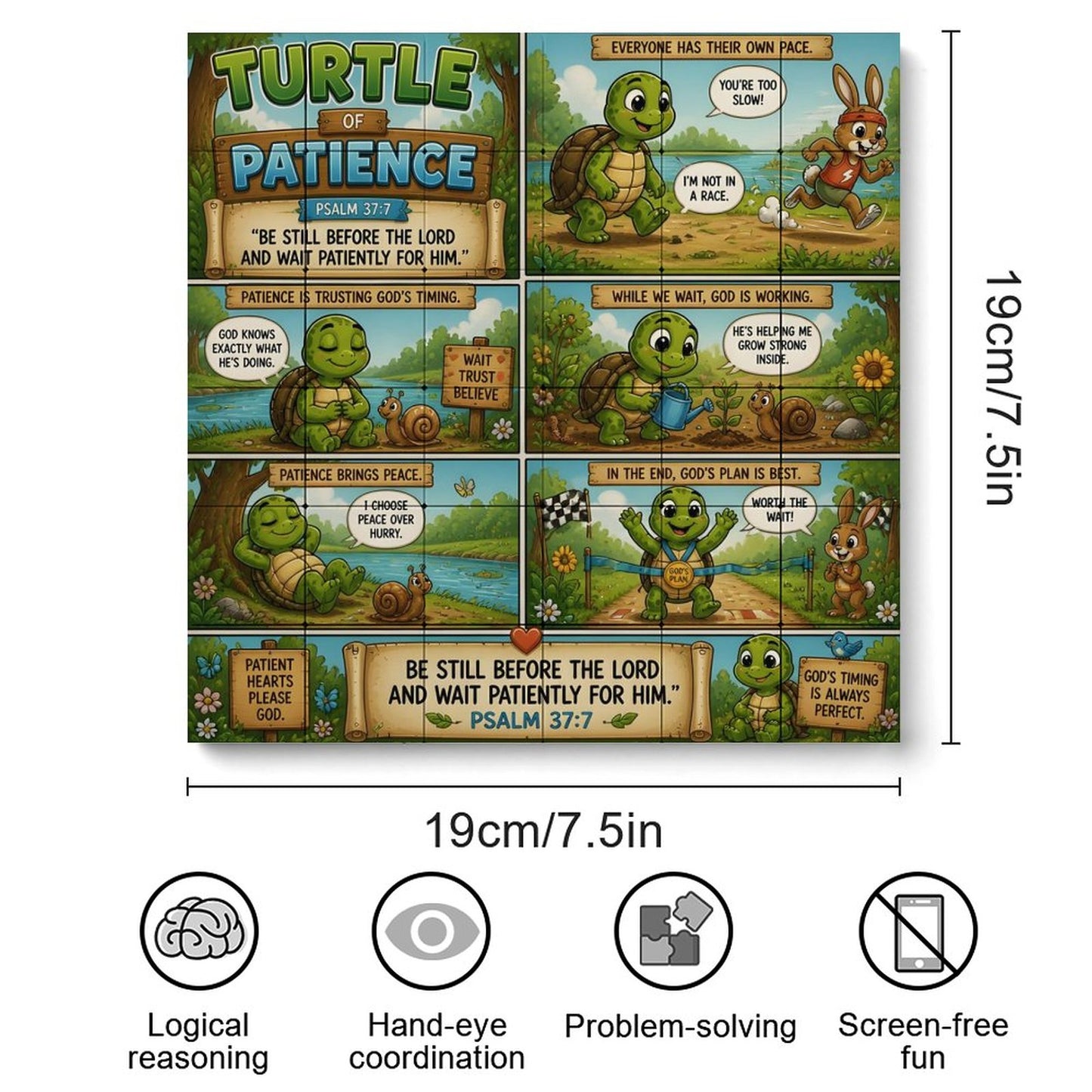 Turtle of Patience – Building Block Puzzle Ornament - ClaimedbyGodDesigns