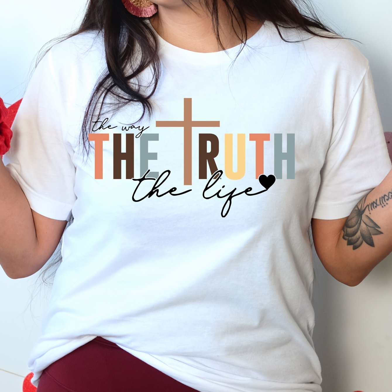 The Way The Truth The Life Plus Size Women's Christian T-shirt claimedbygoddesigns