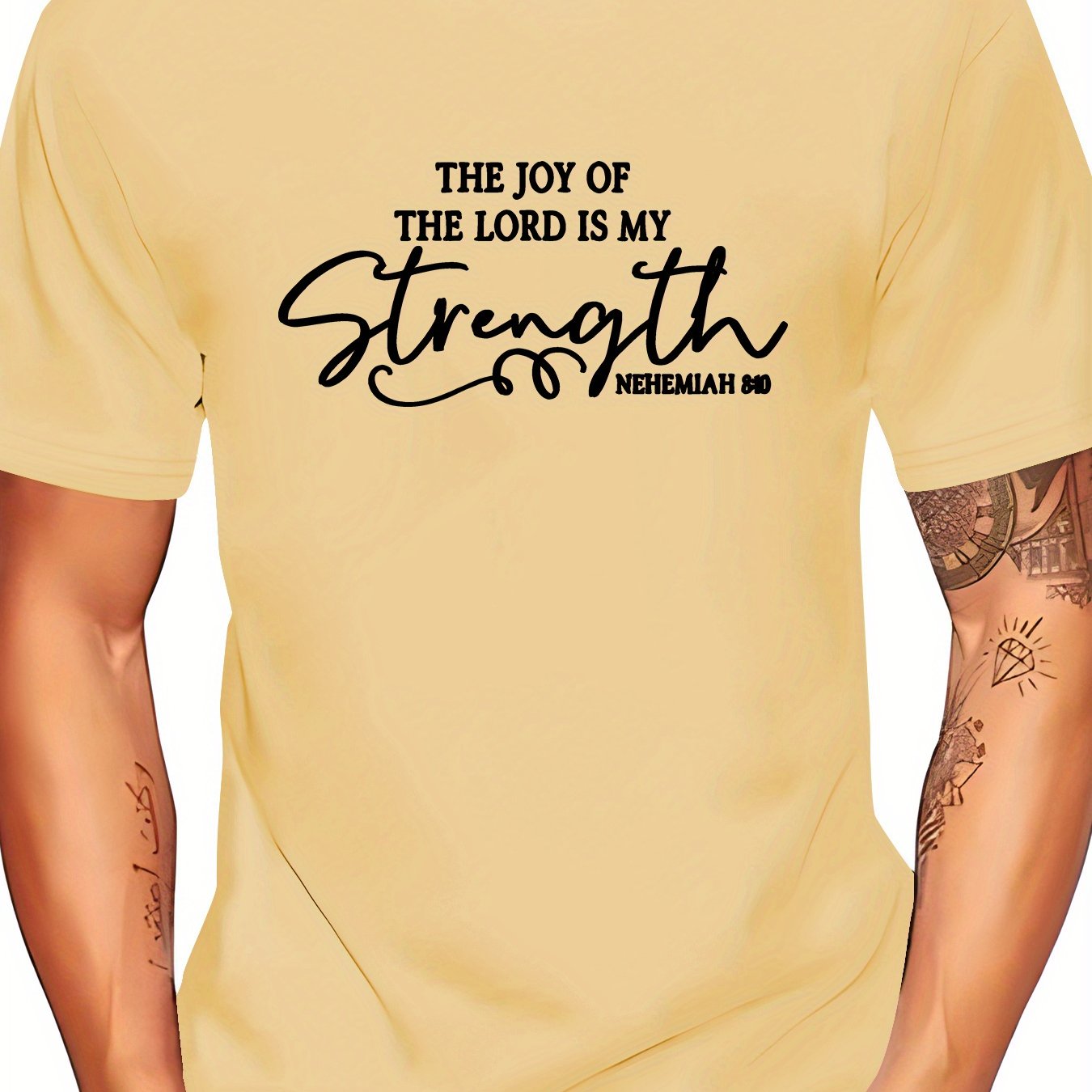 The Joy Of God Is My Strength Men's Christian T-shirt claimedbygoddesigns