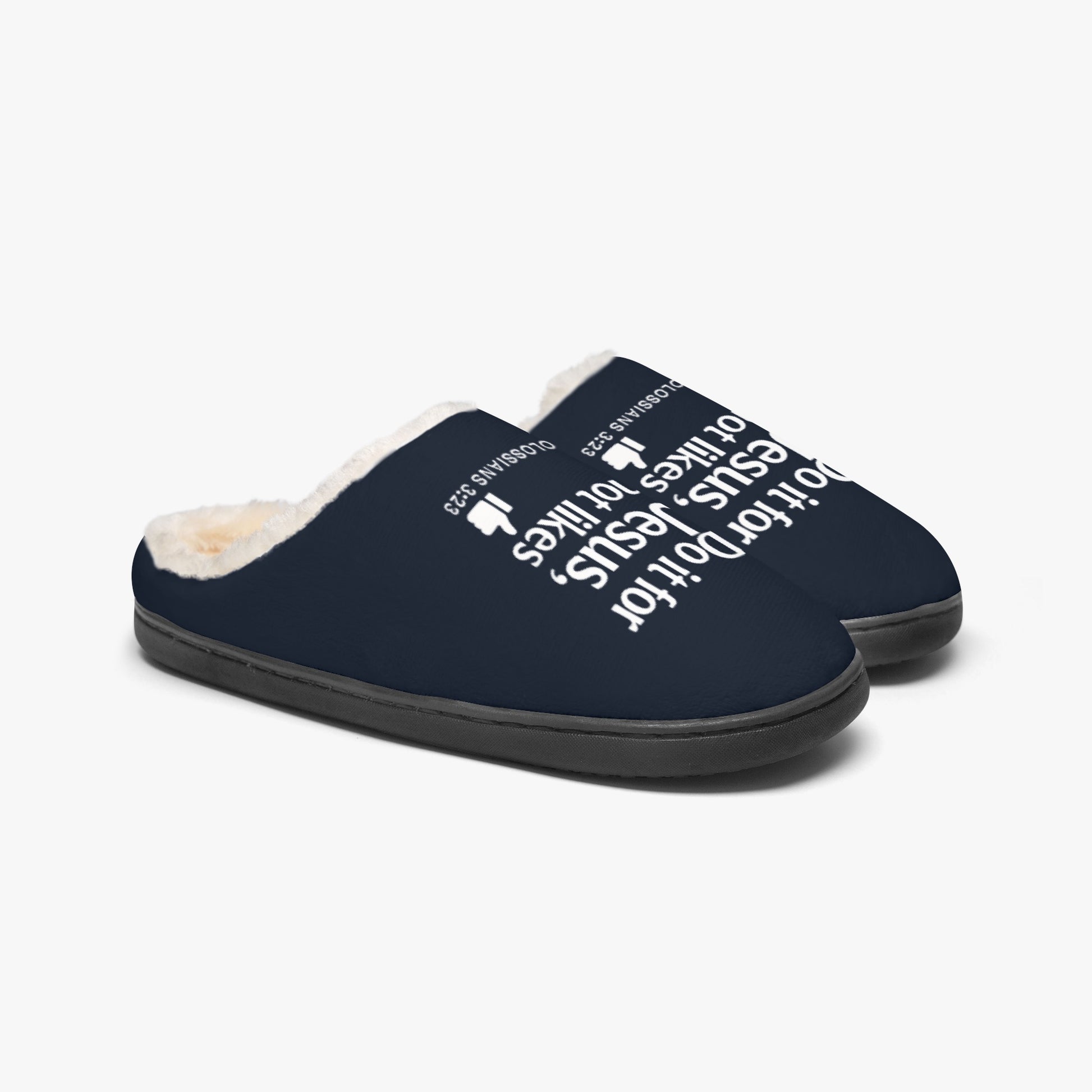 Do It For Him Christian Fluffy Bedroom Slippers - ClaimedbyGodDesigns