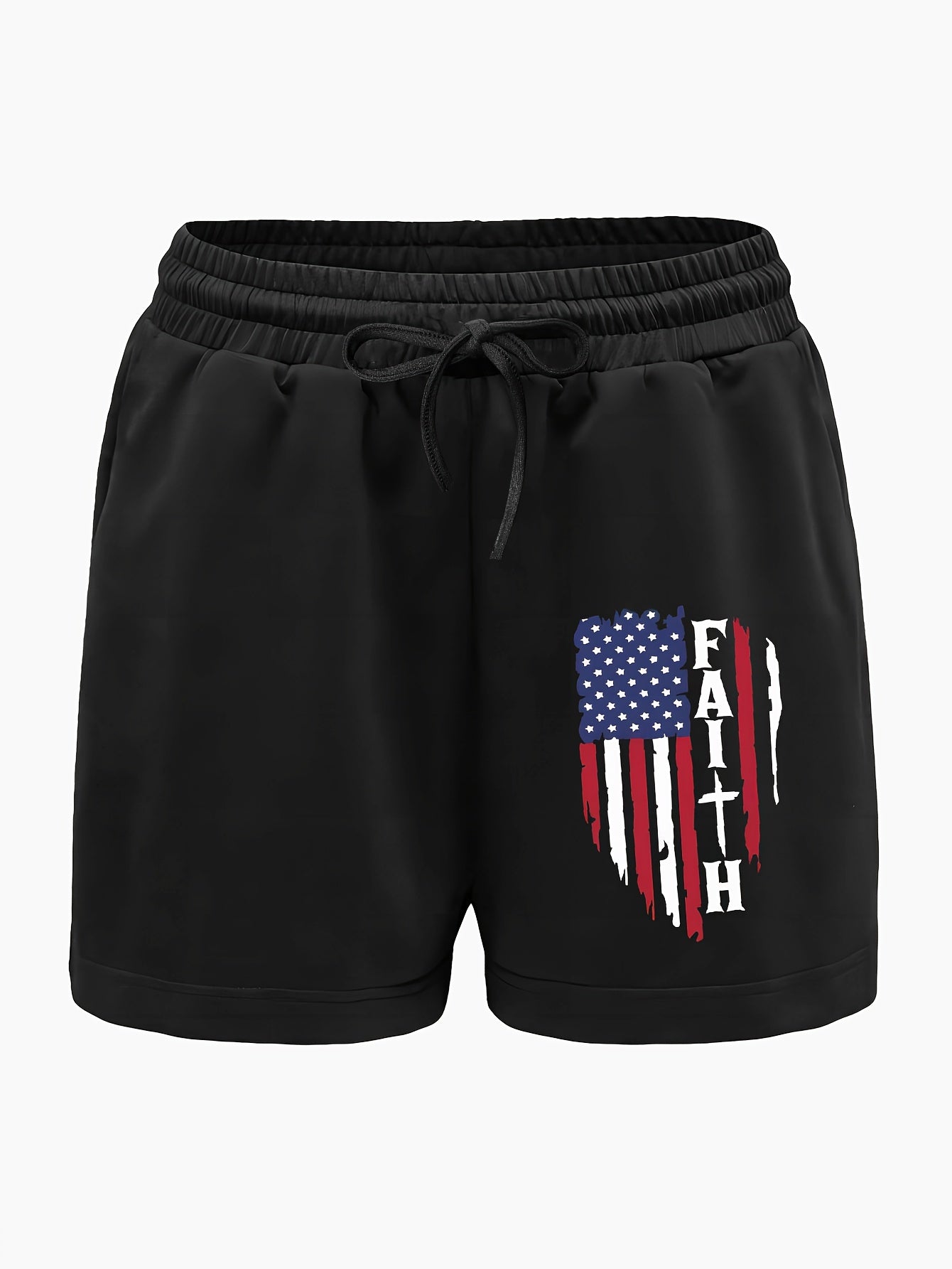 Faith (American Flag Patriotic) Women's Christian Shorts claimedbygoddesigns