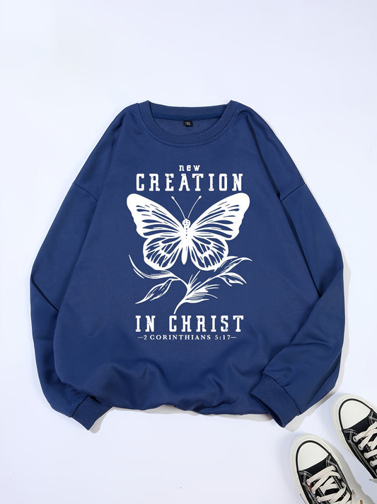 New Creation In Christ Plus Size Women's Christian Pullover Sweatshirt claimedbygoddesigns