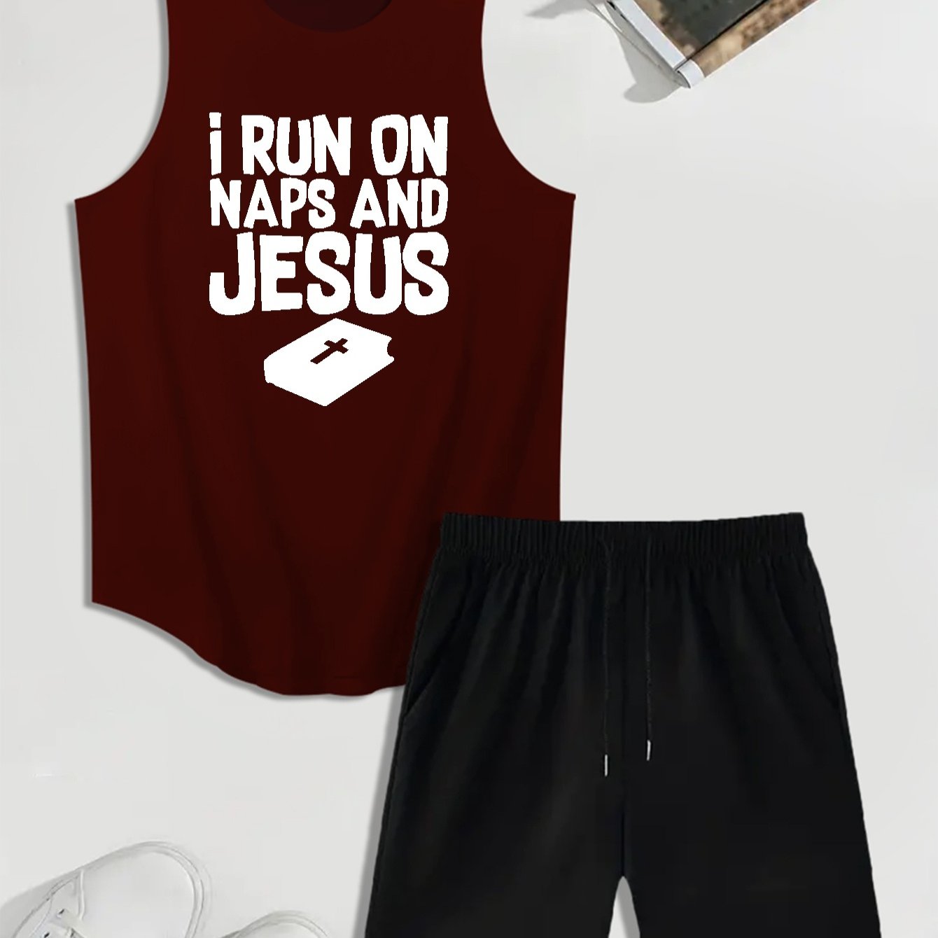 I Run On Jesus And Naps Men's Christian Casual Outfit claimedbygoddesigns