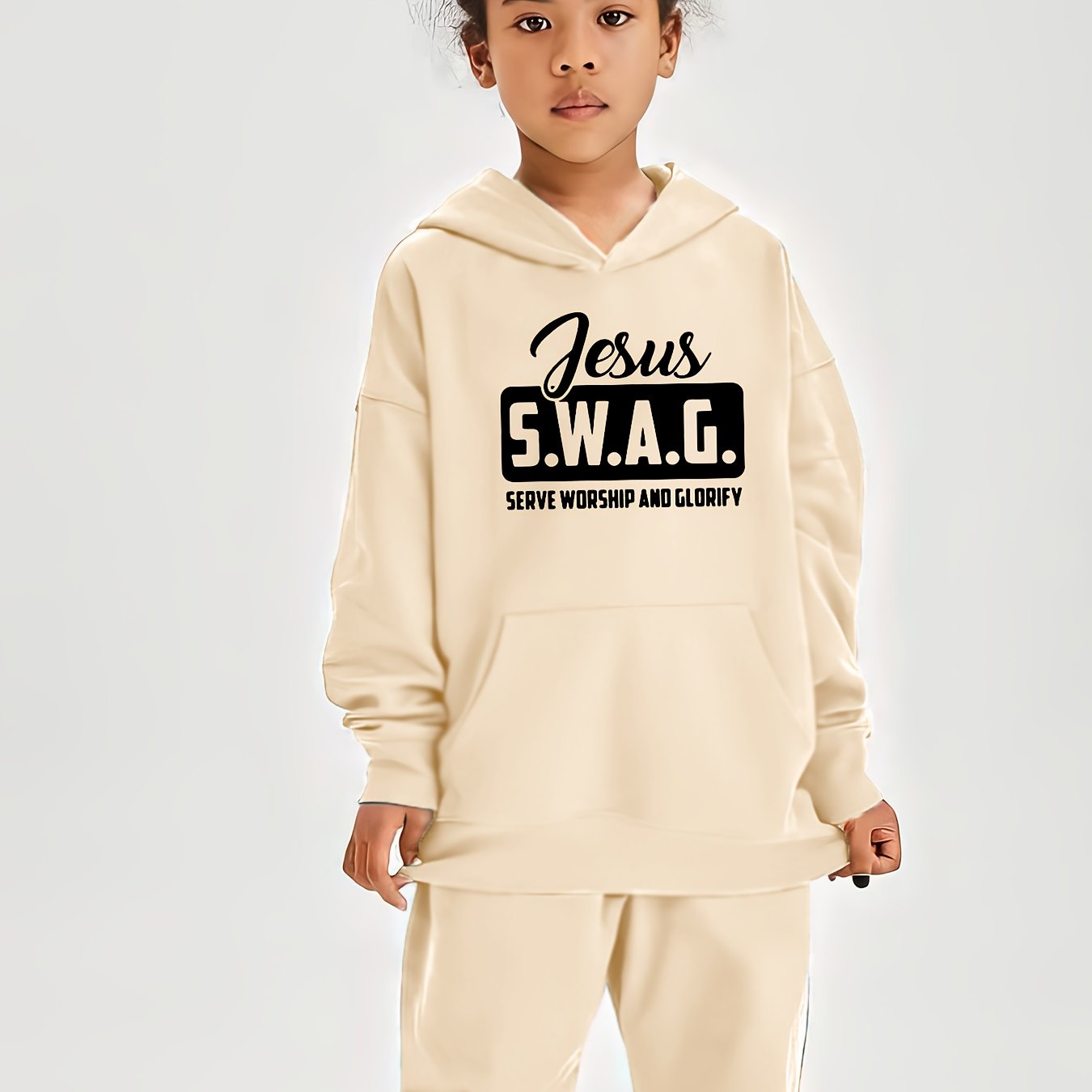 Jesus Swag: Serve Worship And Glorifty Youth Christian Casual Outfit claimedbygoddesigns