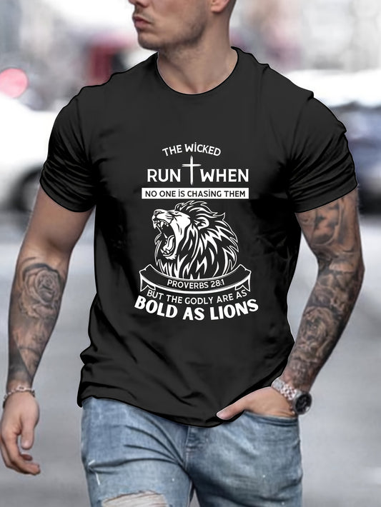 The Godly Are As Bold As Lions Men's Christian T-shirt claimedbygoddesigns