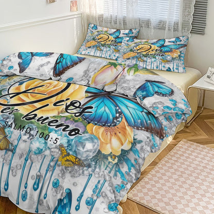 Dios Es Bueno Spanish 3-Piece Christian Comforter Bedding Set