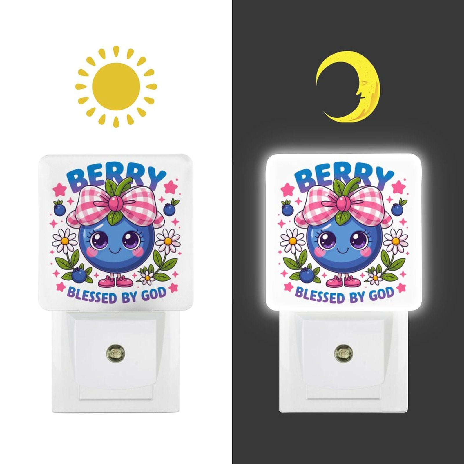 Berry Blessed Christian Night Light for Kids - ClaimedbyGodDesigns