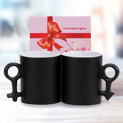 Christian Couple Color-Changing Mugs – “Christ + Us = Forever” & “Christ + You = Strength” Gift Set