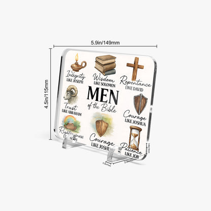 Men Of The Bible Christian Acrylic Plaque with Stand - Rectangle - ClaimedbyGodDesigns