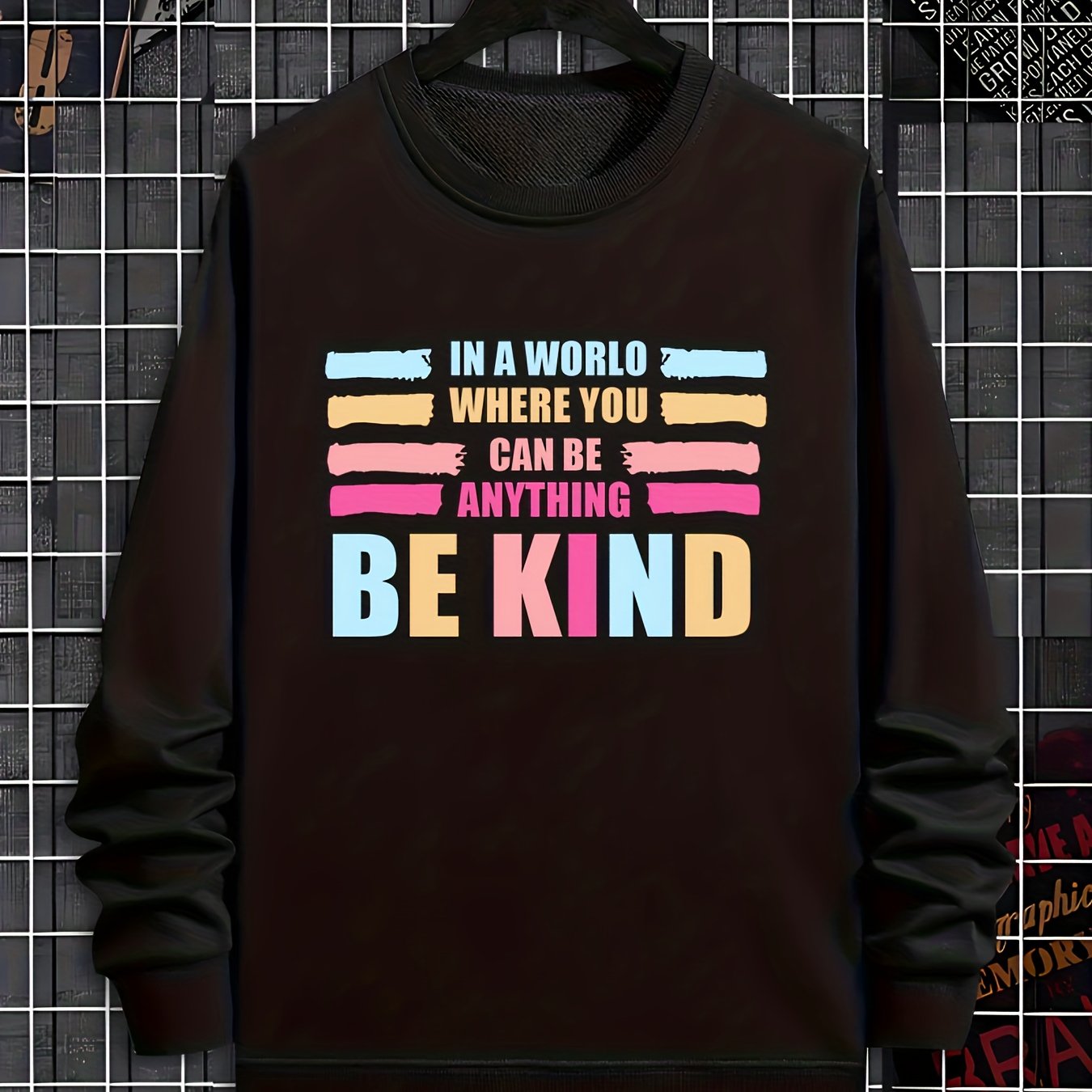 In A World Where You Can Be Anything BE KIND Unisex Christian Pullover Sweatshirt claimedbygoddesigns