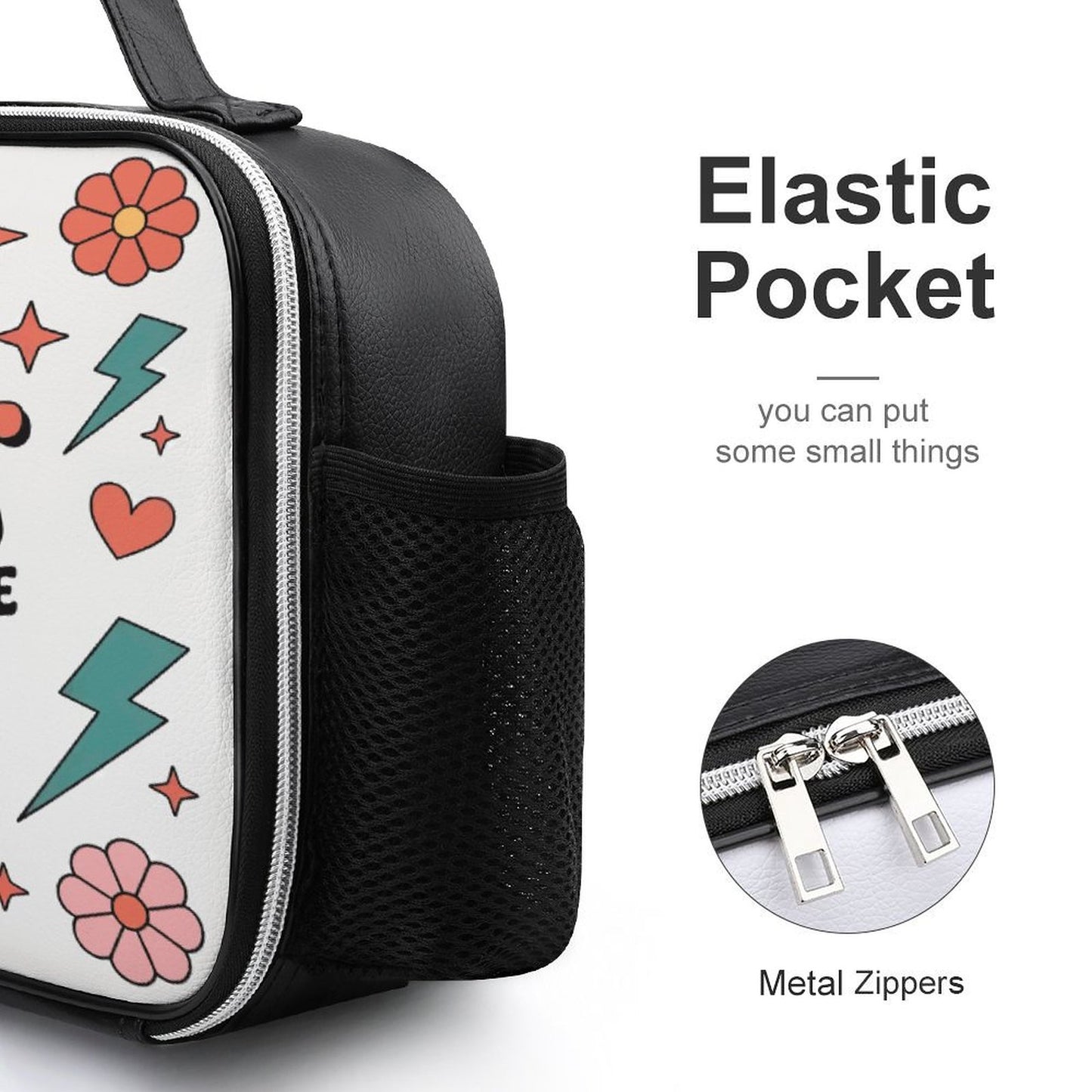 I Can Do All Things Christian PU Leak-proof Lunch Bag with Detachable Buckled Handle