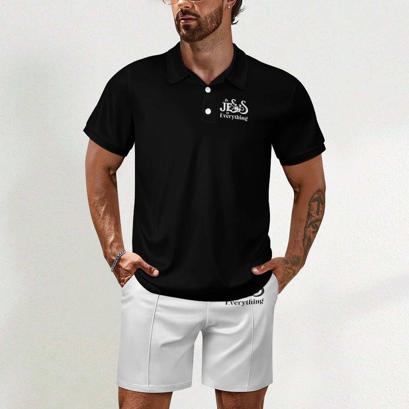 Jesus Is Everything Men's Christian Casual Outfit Polo Set SALE-Personal Design