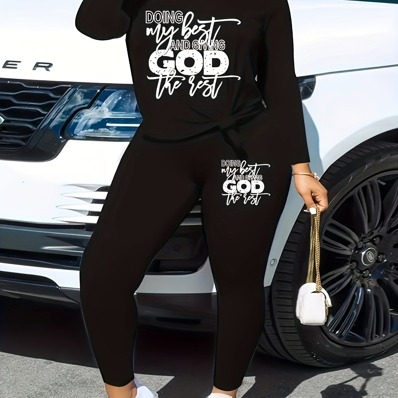 Doing My Best & Giving God The Rest Plus Size Women's Christian Casual Outfit claimedbygoddesigns