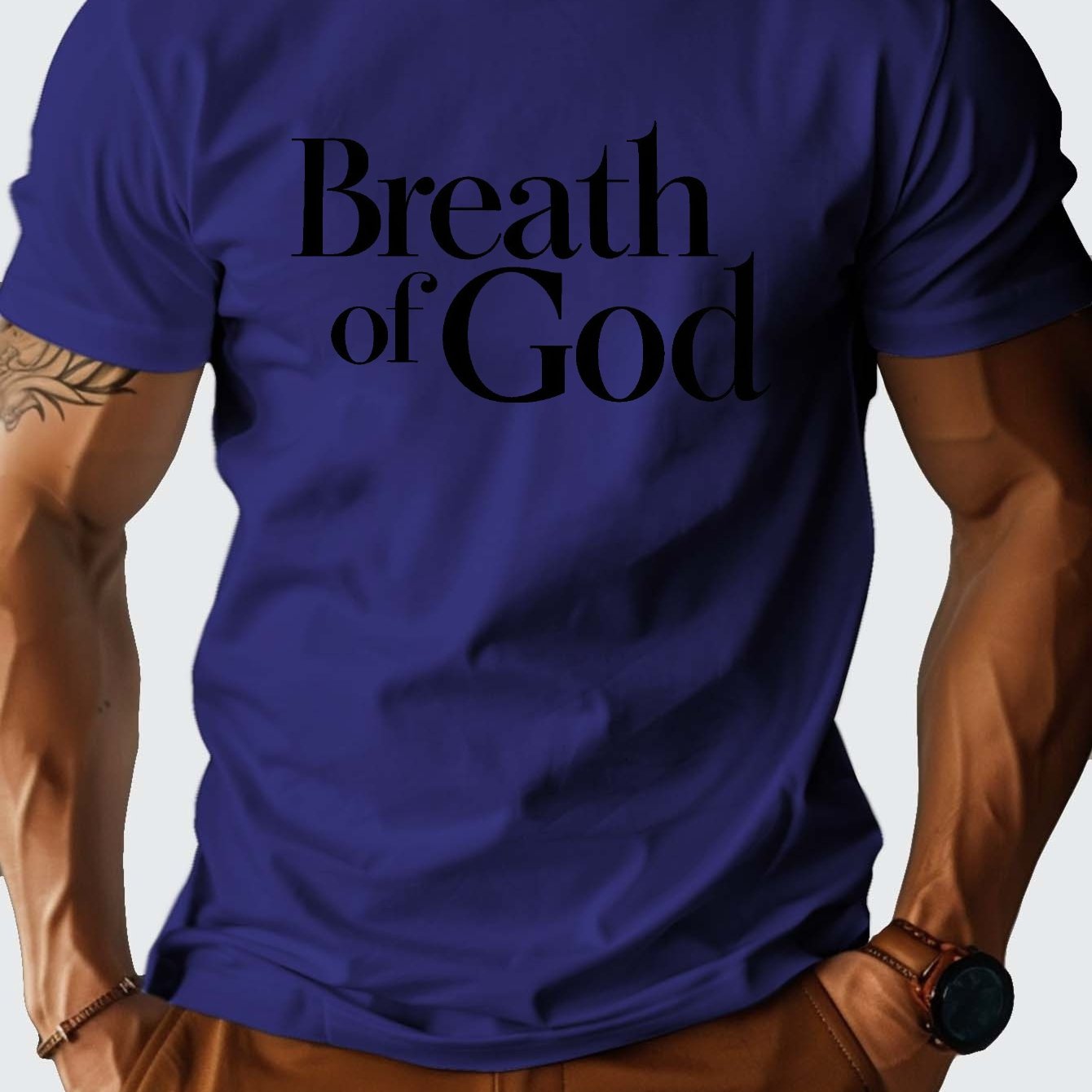 Breath of God Men's Christian T-shirt claimedbygoddesigns