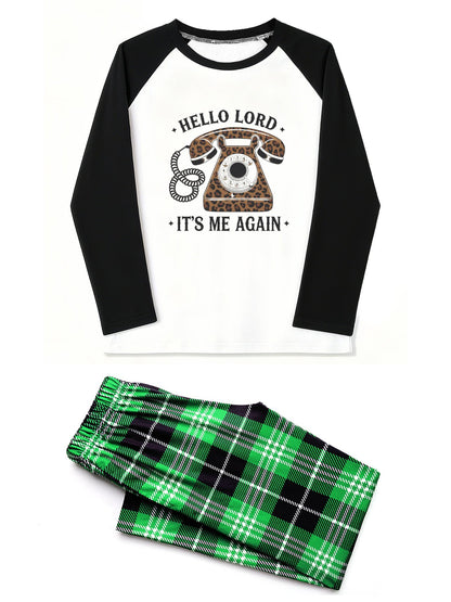 Hello Lord It's Me Again Unisex Christian Plaid Pajamas