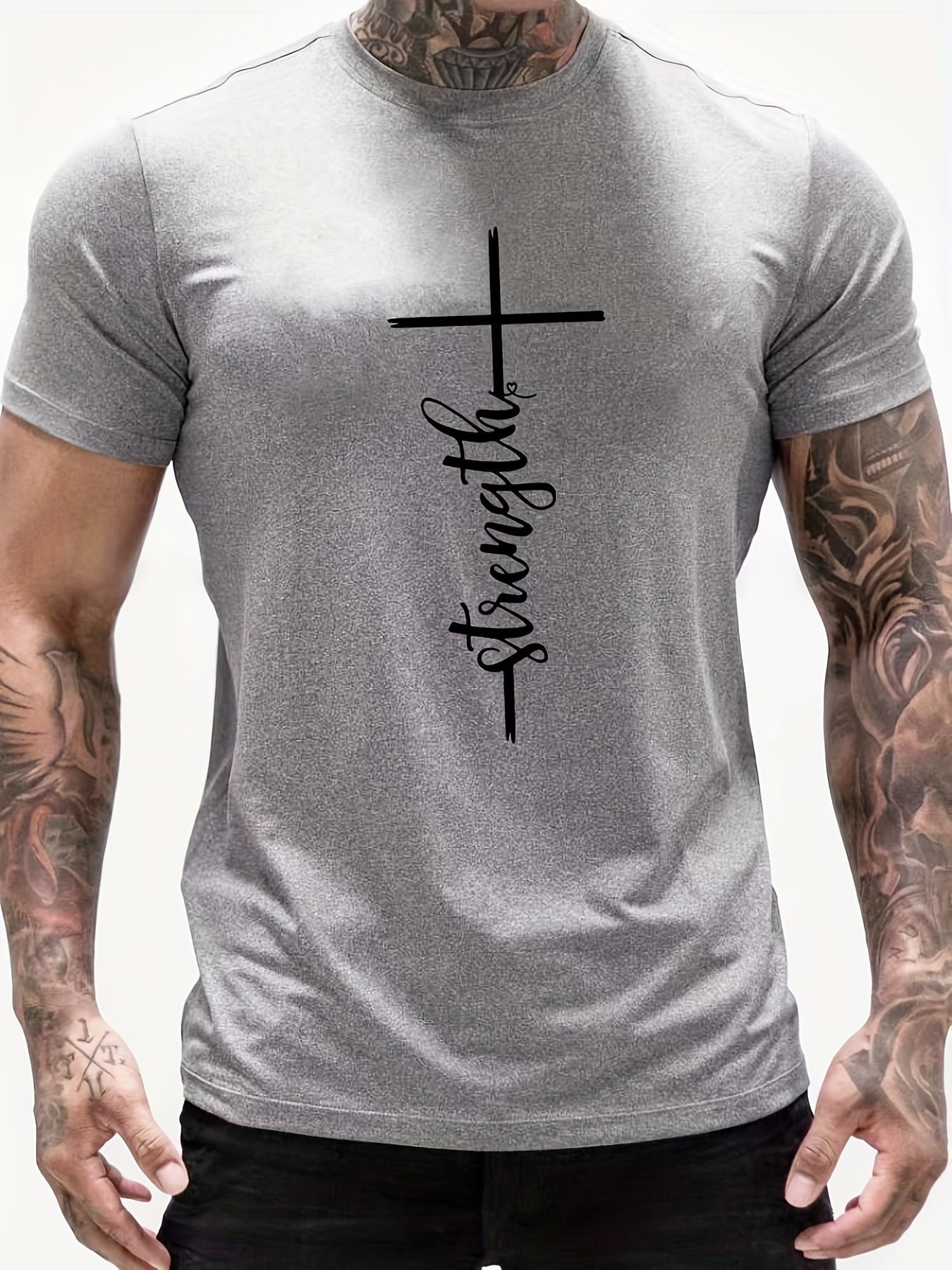 Strength Men's Christian T-Shirt claimedbygoddesigns