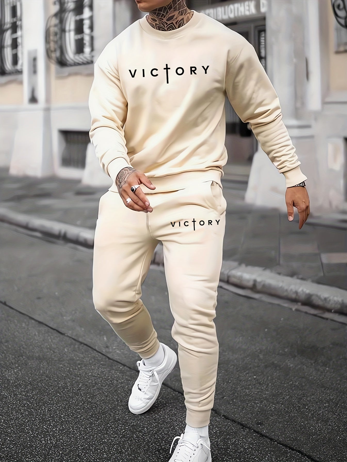 Victory In The Cross Men's Christian Casual Outfit claimedbygoddesigns