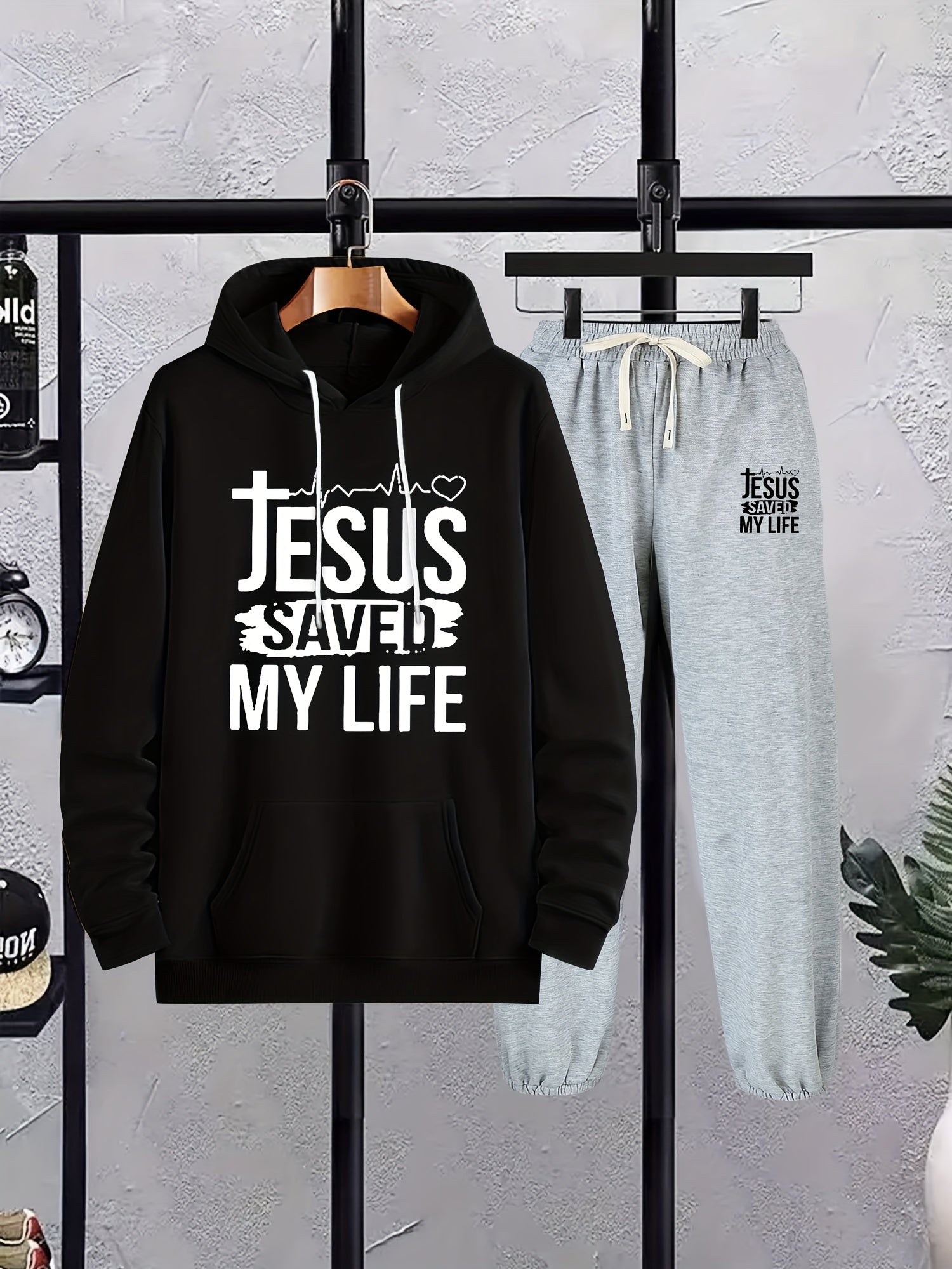 Jesus Saved My Life Men's Christian Casual Outfit claimedbygoddesigns