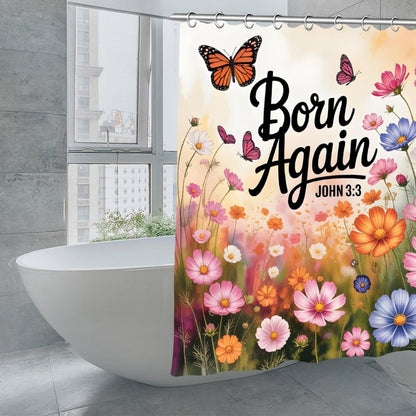 Born Again Christian Waterproof Shower Curtain