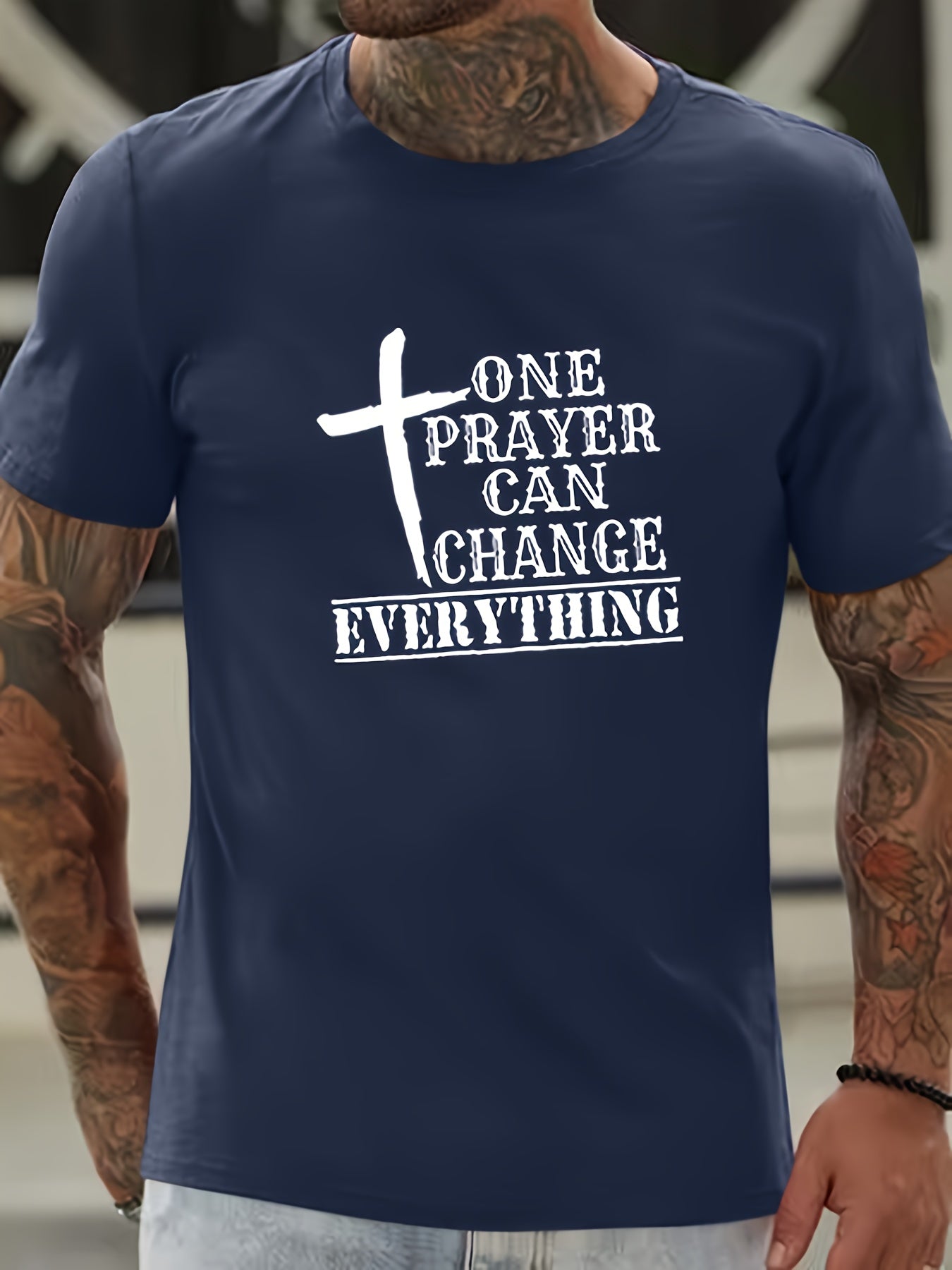 One Prayer Can Change Everything Men's Christian Shirt claimedbygoddesigns