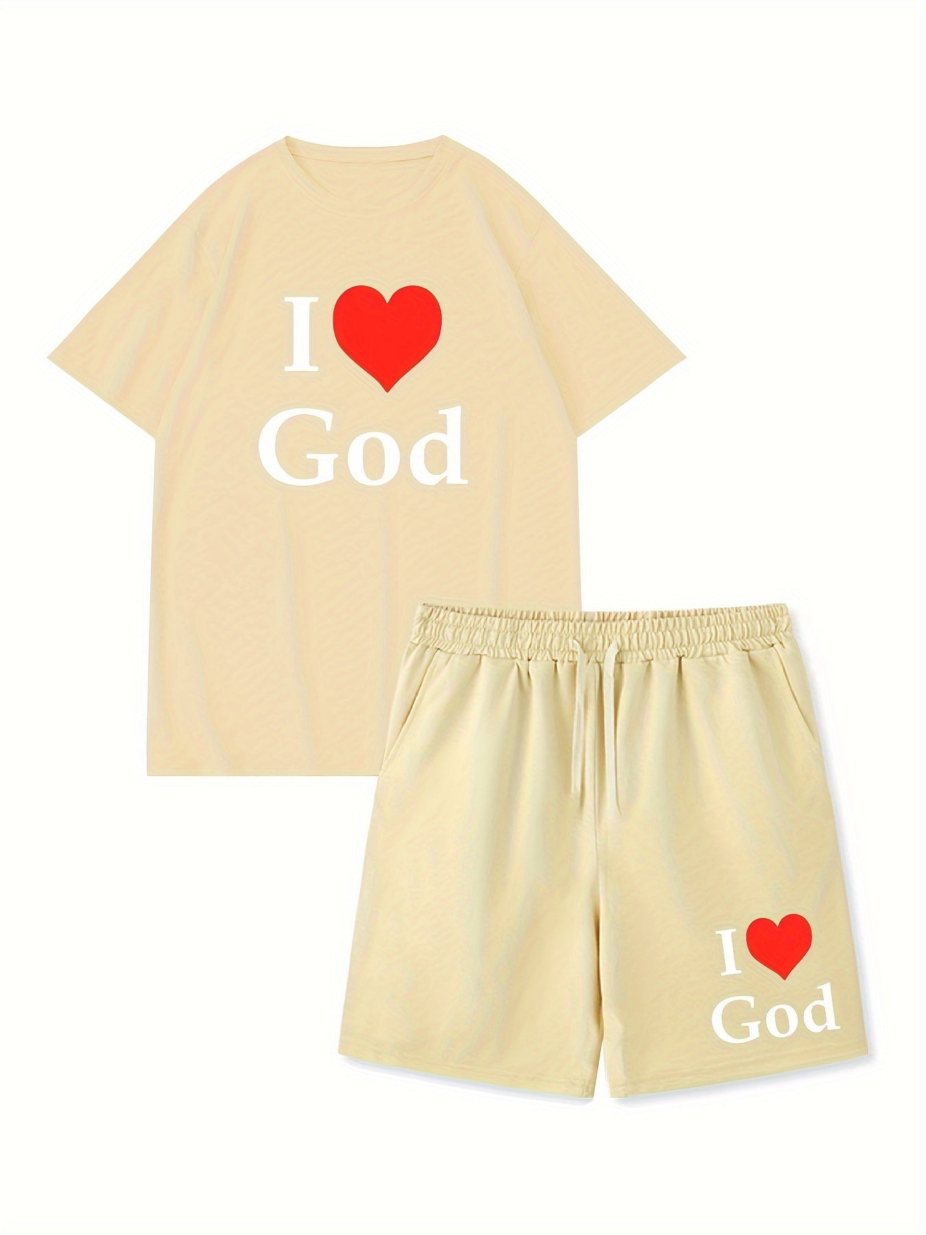 I LOVE GOD Men's Christian Casual Outfit claimedbygoddesigns