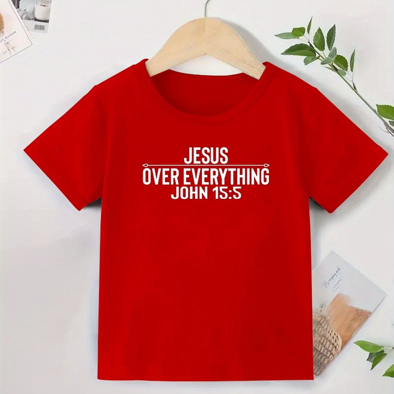JESUS OVER EVERYTHING Youth Christian T-shirt claimedbygoddesigns