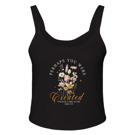 For Such A Time Women's Christian Micro Ribbed Scoop Tank - ClaimedbyGodDesigns