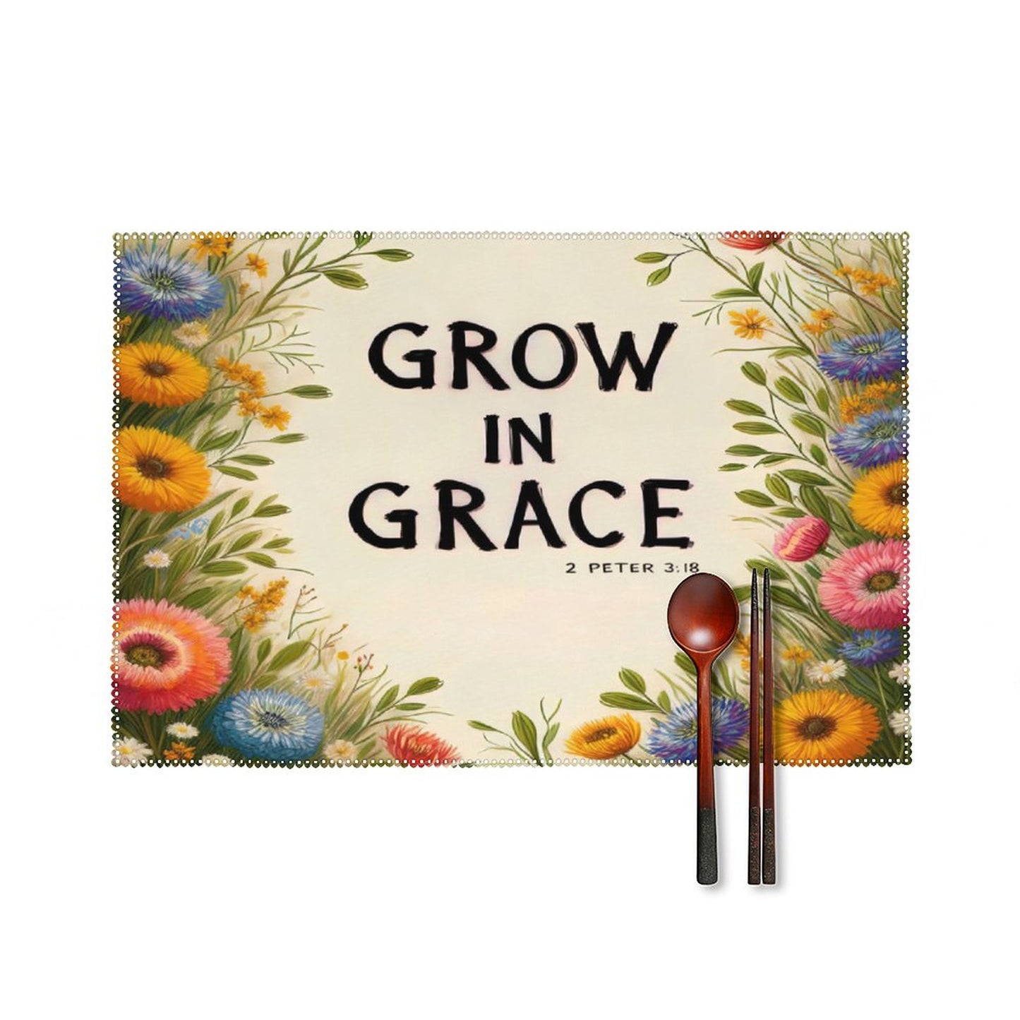 Grow In Grace Christian Table Placemat Set of 4