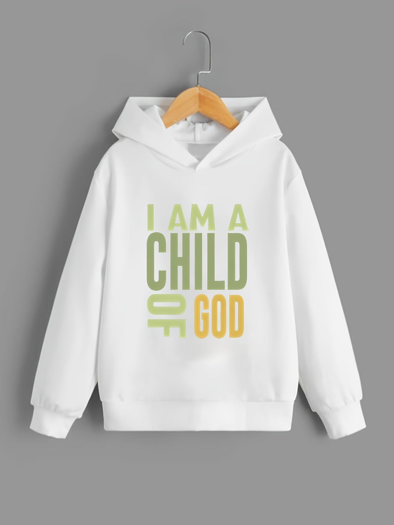 I AM A CHILD OF GOD Youth Christian Pullover Hooded Sweatshirt claimedbygoddesigns