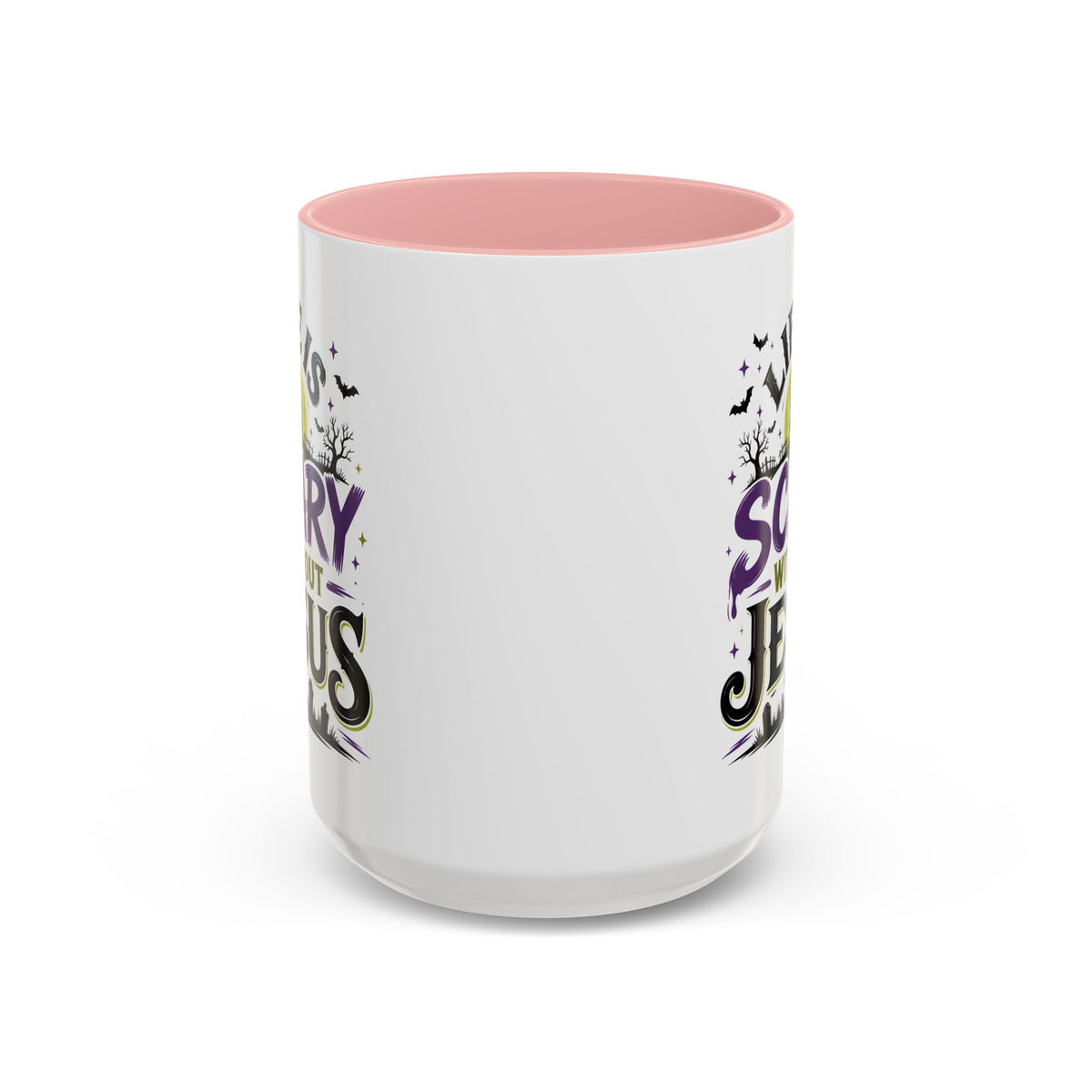 Coffee Mug — “Life Is Scary Without Jesus” Halloween Christian Accent Mug (11/15oz)