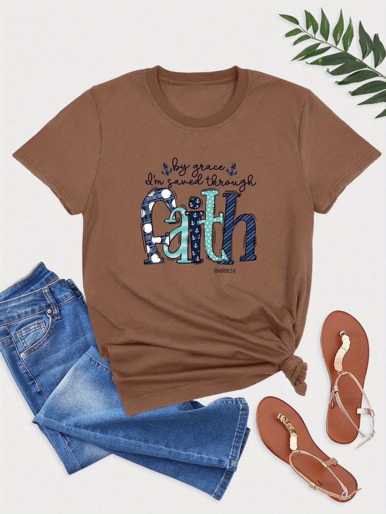 Ephesians 2:8 By Grace I'm Saved Through Faith Women's Christian T-shirt claimedbygoddesigns