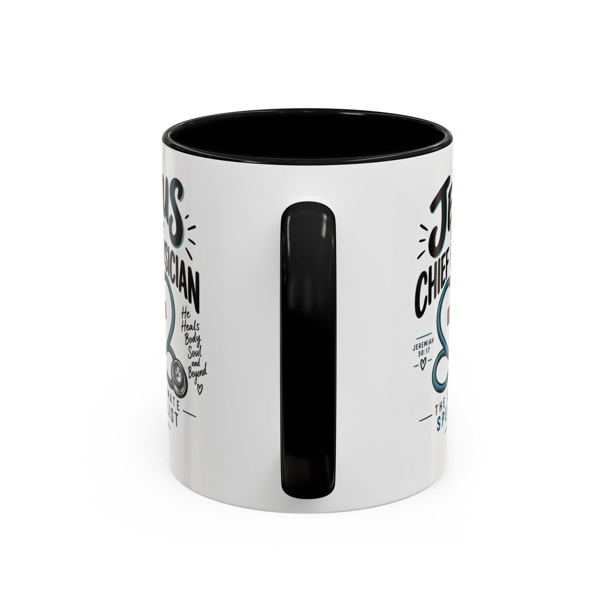 Jesus Is My Chief Physician Accent Coffee Mug – Christian Faith Medical Gift