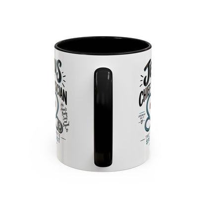 Jesus Is My Chief Physician Accent Coffee Mug – Christian Faith Medical Gift