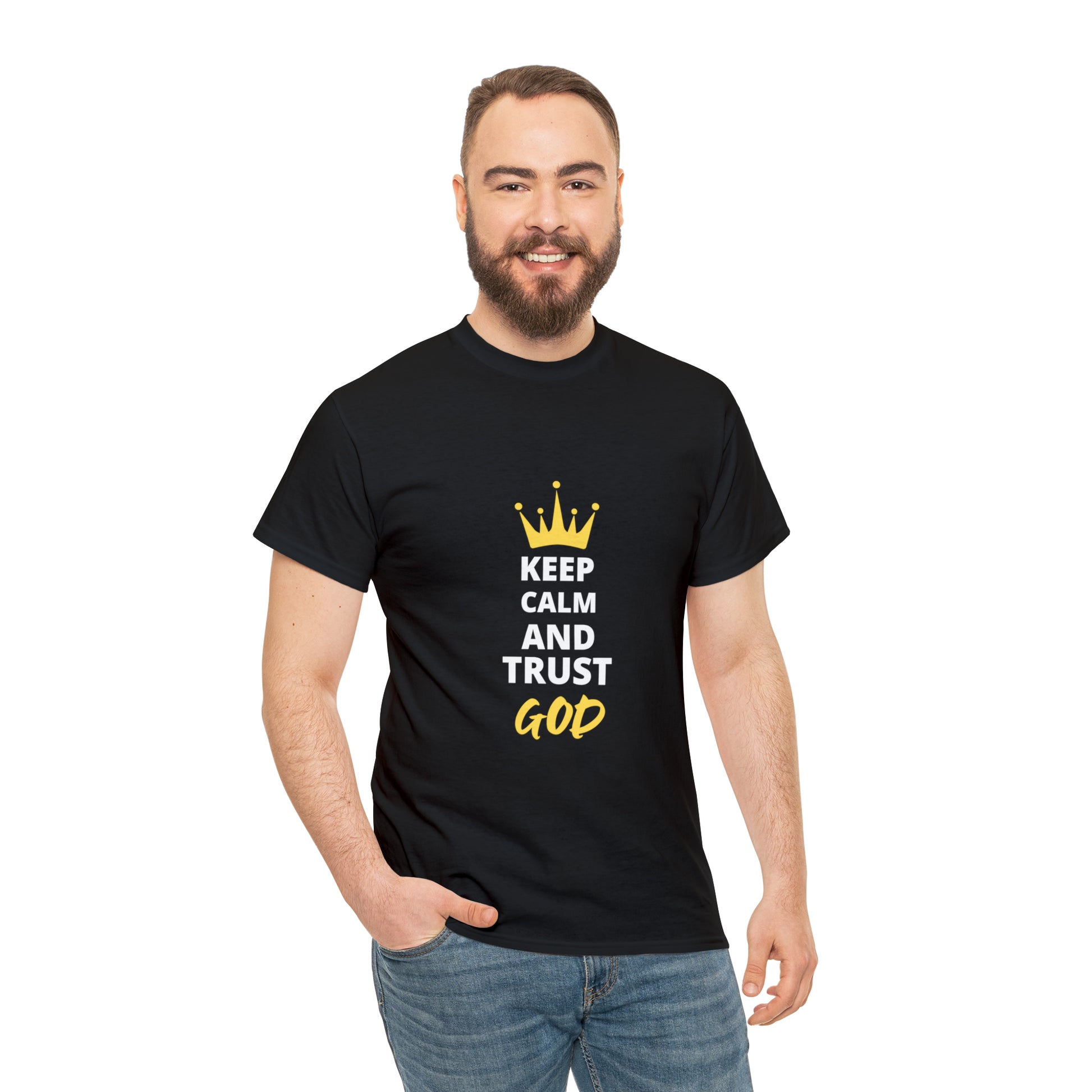 Keep Calm And Trust God Unisex Heavy Cotton Tee Printify